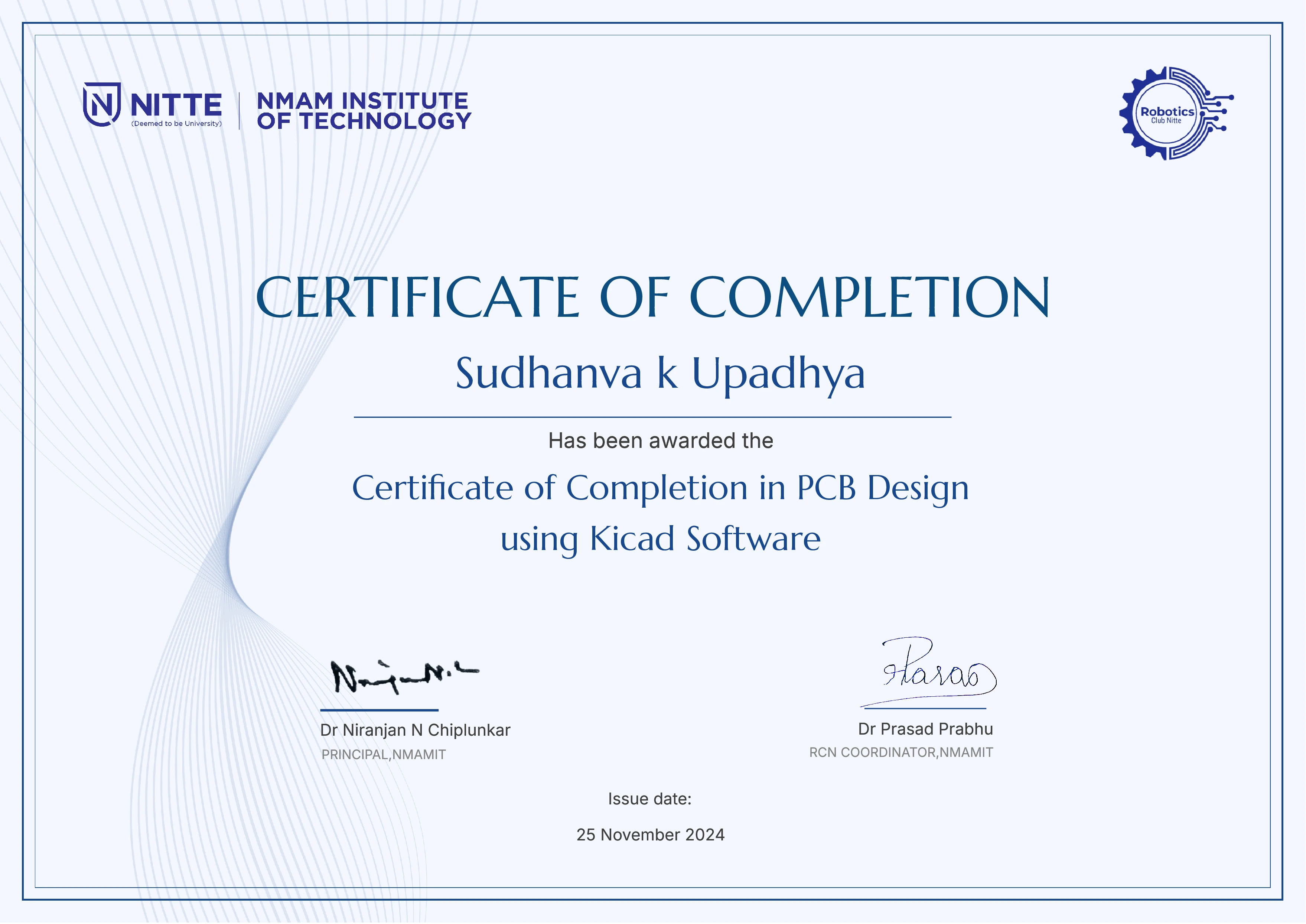 Certificate title