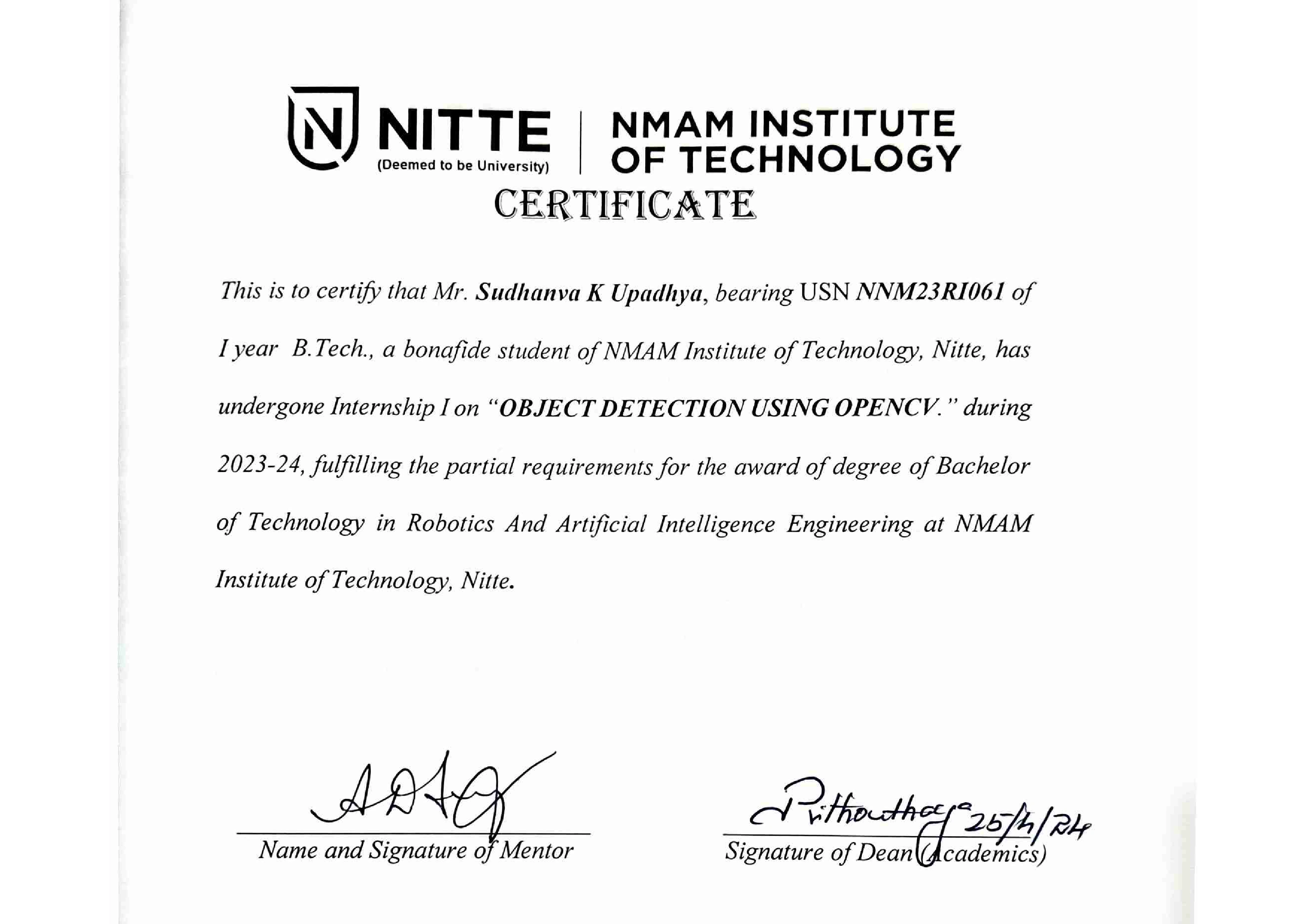 Certificate title