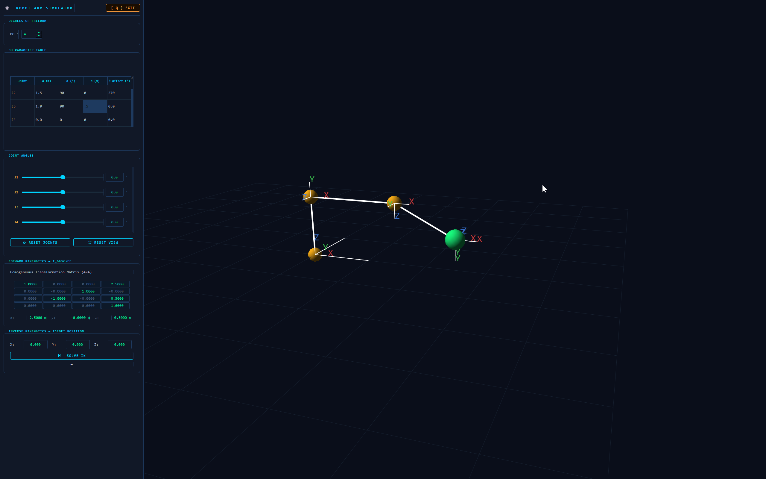 Robot arm simulation