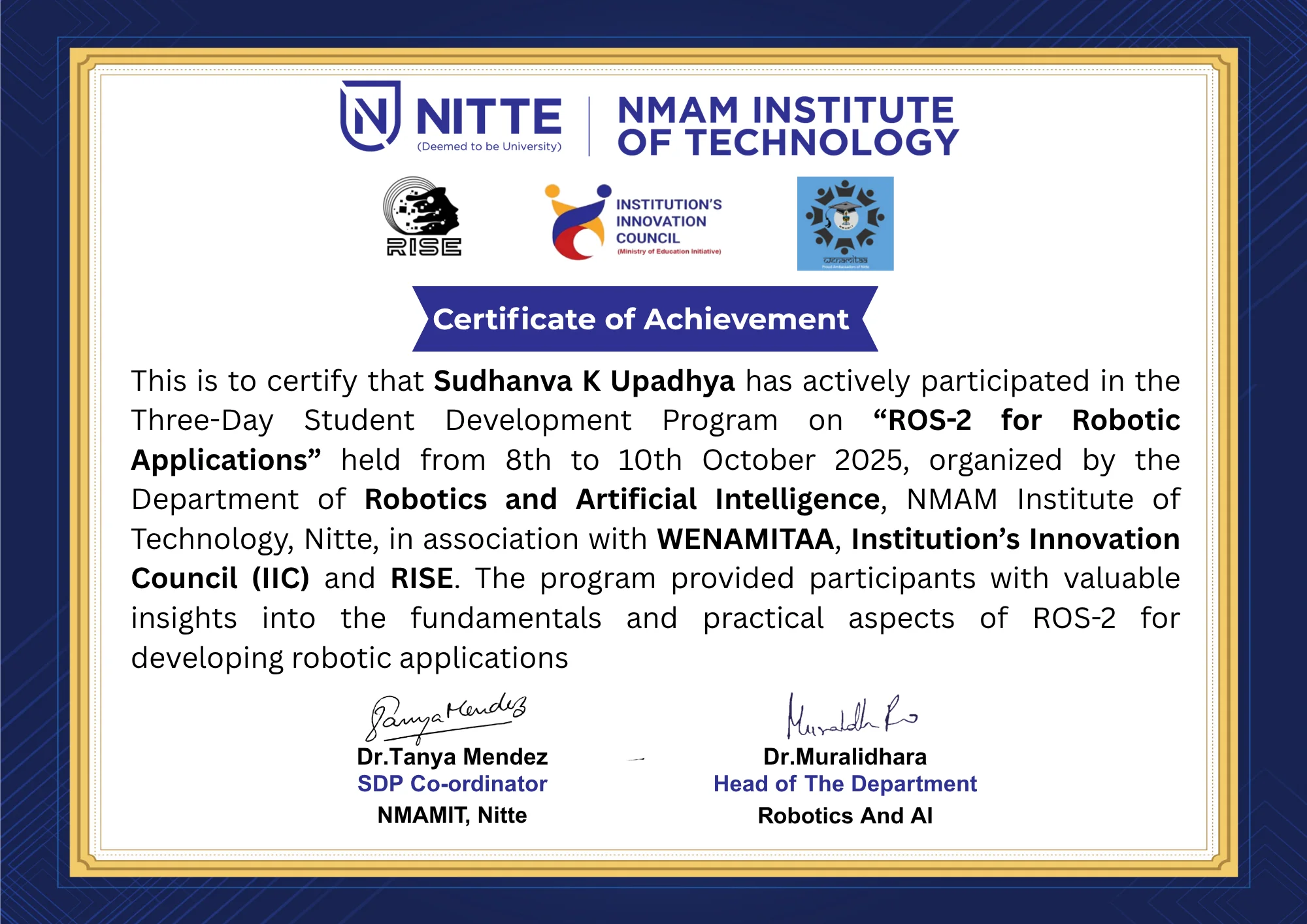 Certificate title