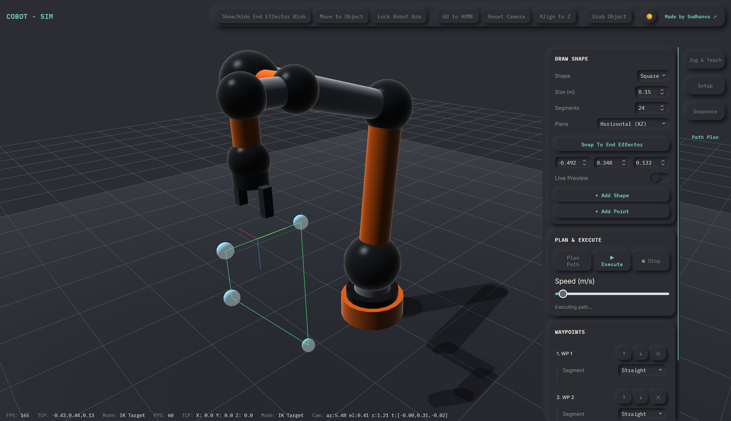 Robot arm simulation