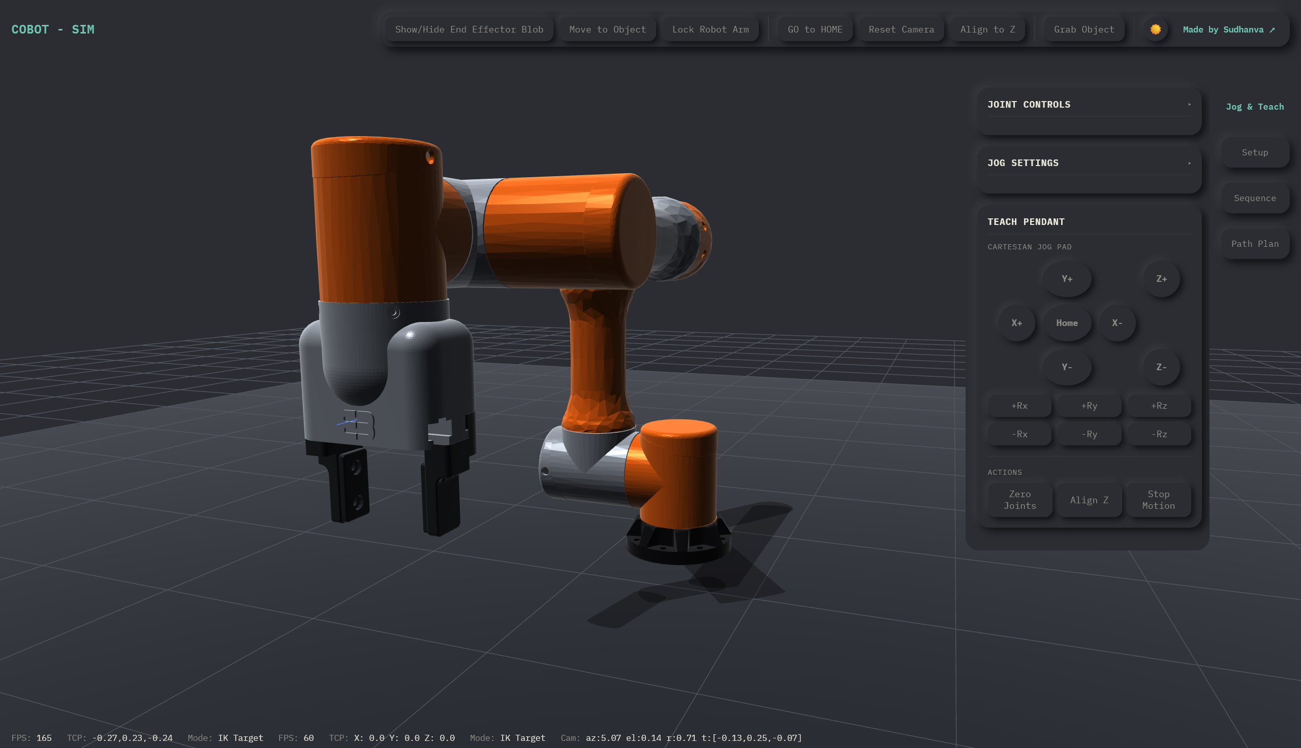 Robot arm simulation