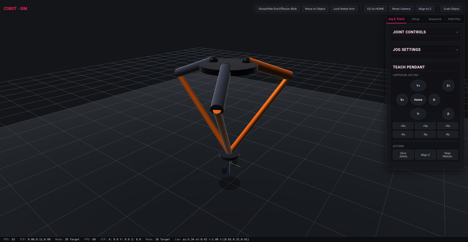 Robot arm simulation